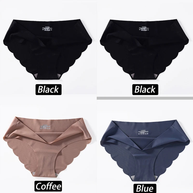 4PCS/Set Seamless Silk Briefs Sexy Panties For Women