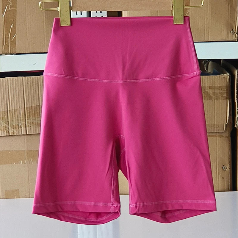 Women Sports Shorts High Waist Yoga Shorts Slim Fit Butt Lift Gym Running High Elastic Nylon Shorts Surpriseshopper.com