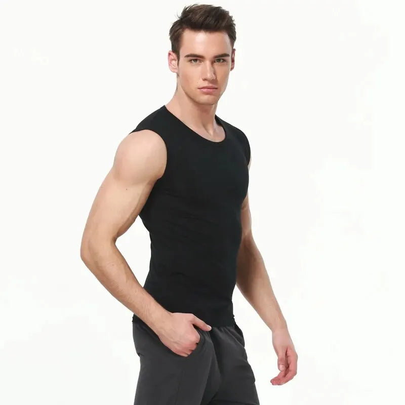 Men's Cotton Sleeveless Thin Vest Young MEN'S Wide Shoulder Sports Fitness Slim Vest Thin Joker Tight Vest