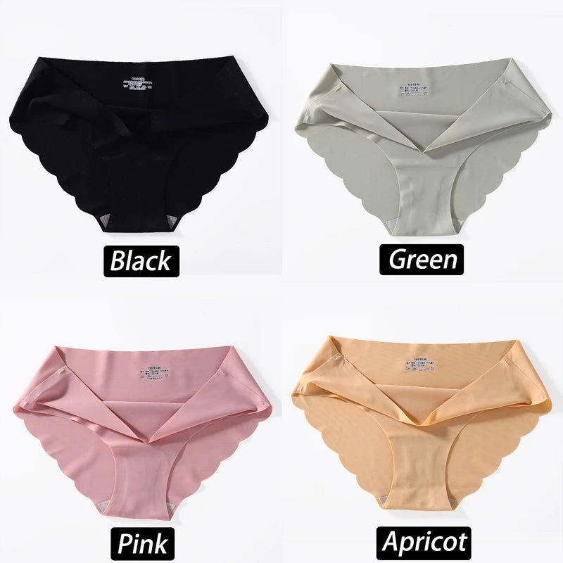 4PCS/Set Seamless Silk Briefs Sexy Panties For Women