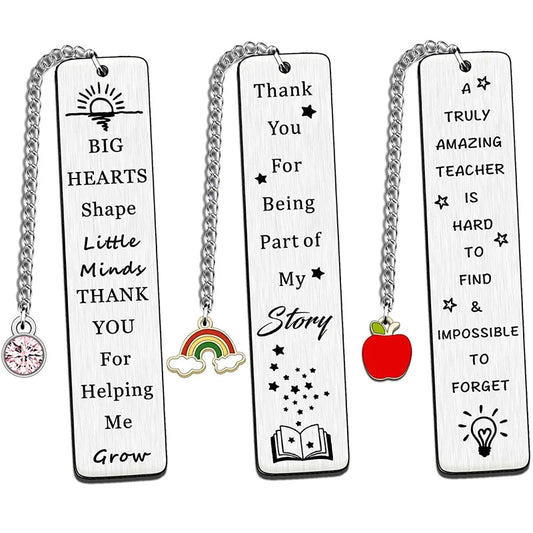 Stainless Steel Bookmark Graduation Season Gift Laser Engraving Thank You Teacher's Day Commemorative Gifts Christmas Metal - Surpriseshopper.com