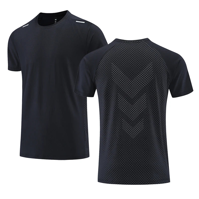 Quick Dry Men Running T-shirt Fitness Sports Top Gym Training Shirt Breathable Jogging Casual Sportswear