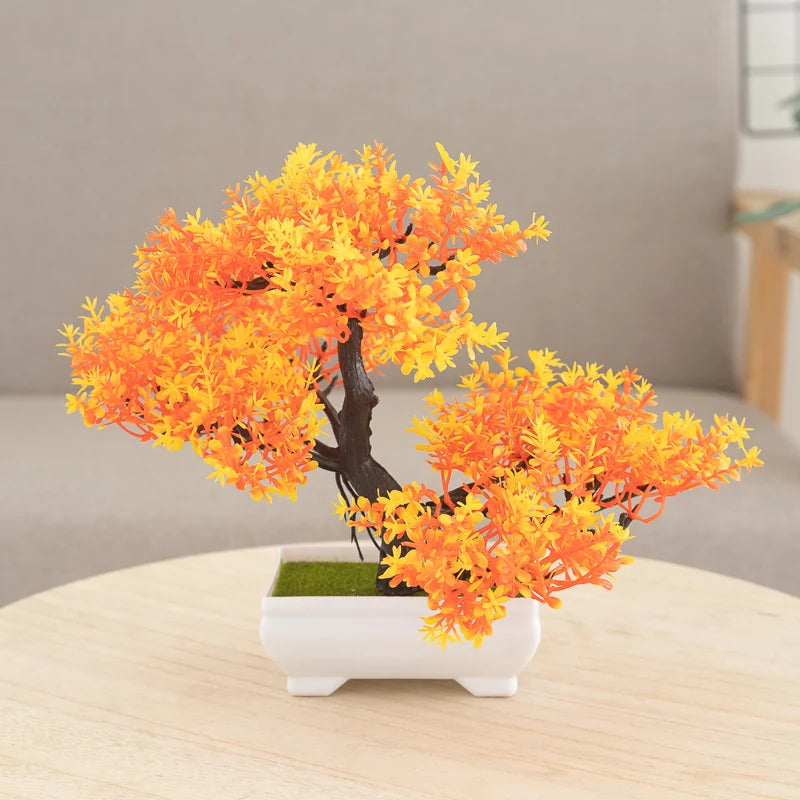 Artificial Plants Small Bonsai Tree Pot Fake Flowers Potted Ornaments For Vase Home Room Table Wedding Decoration Garden Decor