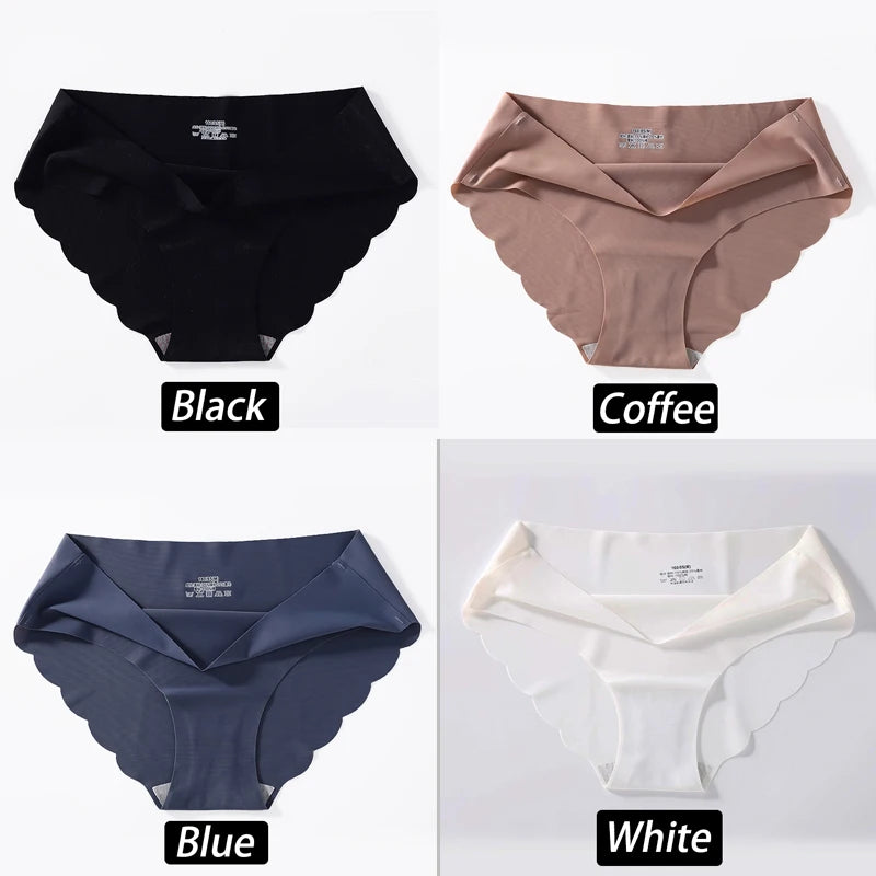 4PCS/Set Seamless Silk Briefs Sexy Panties For Women