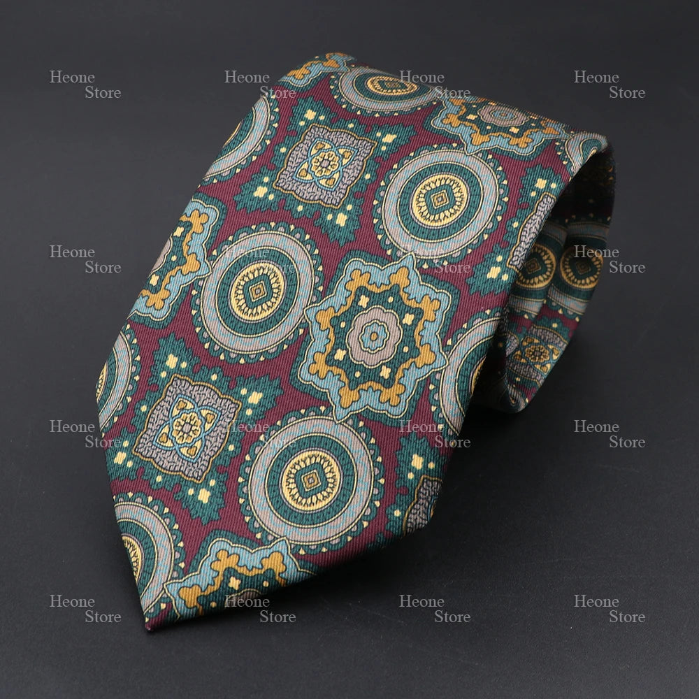 Super Soft Bohemian Silk Polyester Ties For Men Novelty Design Blue Light Color Wedding Office Business Gravata Printed Tie Gift