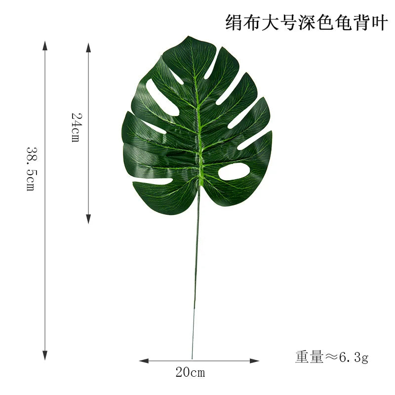 Artificial Tropical Monstera Kwai Palm Tree Leaves Home Garden Decoration Fake Plants Photography Background plante artificielle