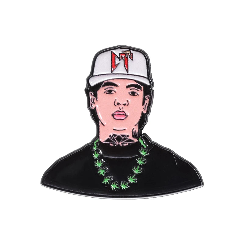 Retro Mexican Metal Hat Pin Enamel Pins Cartoon POP Singer Boy Sloth Badge Golf Cap Baseball Cap Clip Badge Jewelry Ornaments