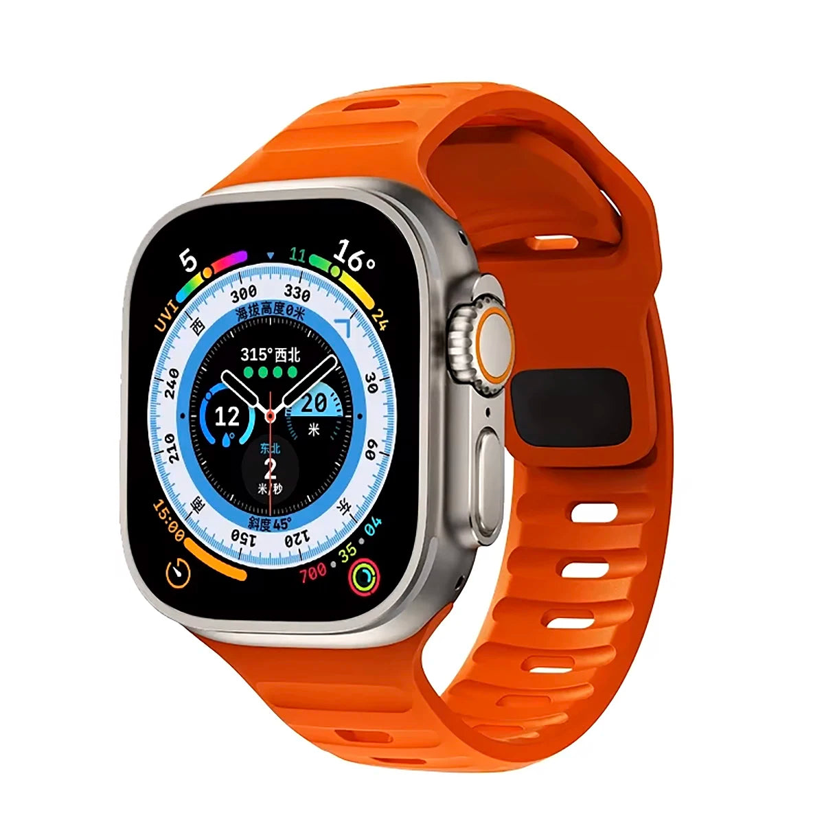 Sport Band Compatible with Apple Watch Bands 49/45/44/42/41/40 /38 Men Women Soft Silicone Band