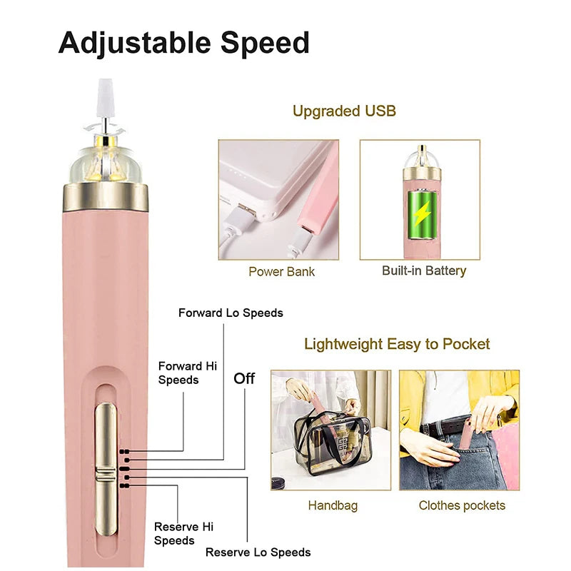 NailPro: Ultimate 5-in-1 Portable Nail Drill – Salon Quality at Home Mini Electric Manicure Art Pen Tools For Gel Remover