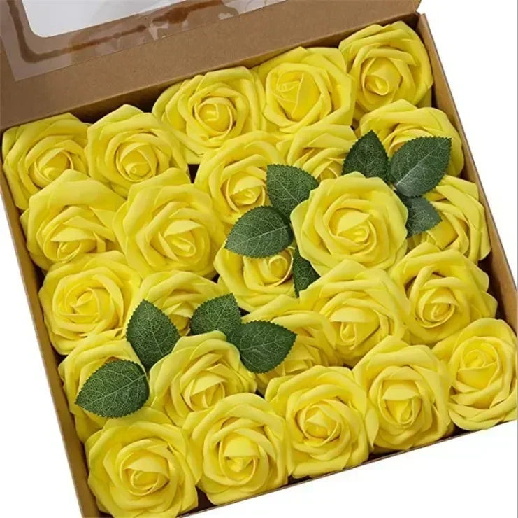 10/25/50Pcs Artificial Rose Flowers Foam Fake Flowers Roses for DIY Wedding Bouquets Party Home Decor Garden Decoration