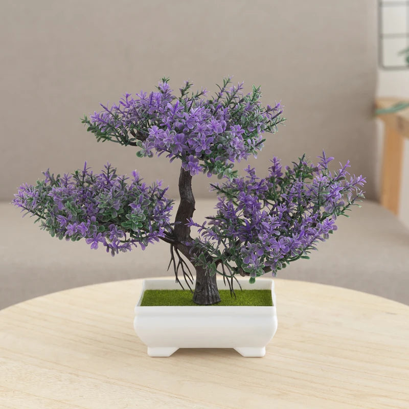 Artificial Plants Small Bonsai Tree Pot Fake Flowers Potted Ornaments For Vase Home Room Table Wedding Decoration Garden Decor