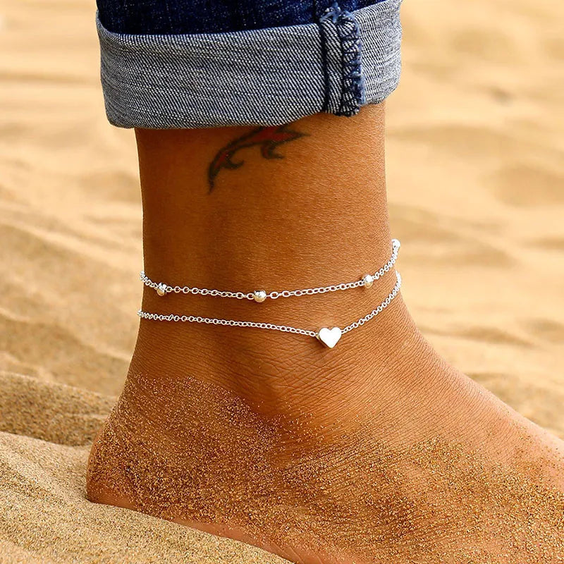 HeartCharm: Adorable Simple Heart Anklet – The Perfect Gift for Every Occasion!