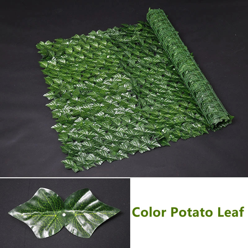 Artificial Leaf Fence Panels 4/3/2/1m Long  Faux Ivy Hedge Fake Leaves Privacy Fence  Garden Fence Balcony Terrace Patio Screen