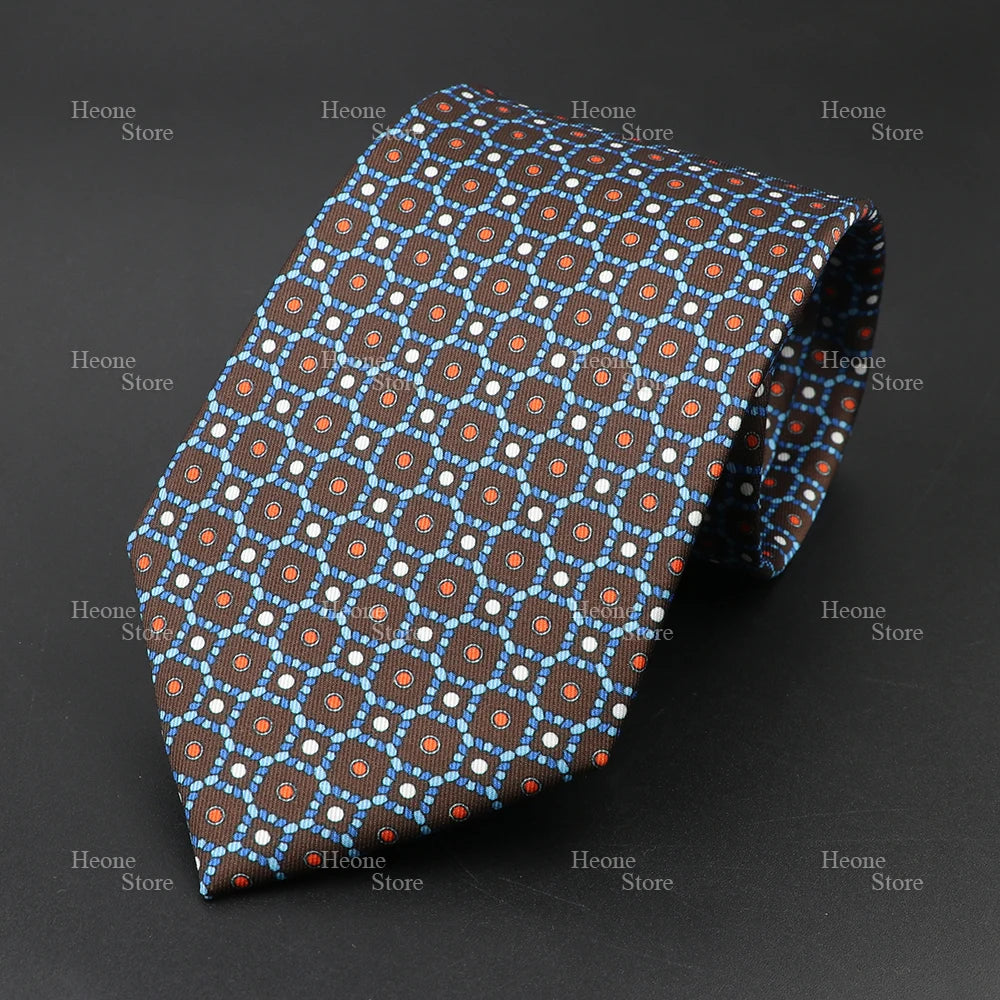 Super Soft Bohemian Silk Polyester Ties For Men Novelty Design Blue Light Color Wedding Office Business Gravata Printed Tie Gift