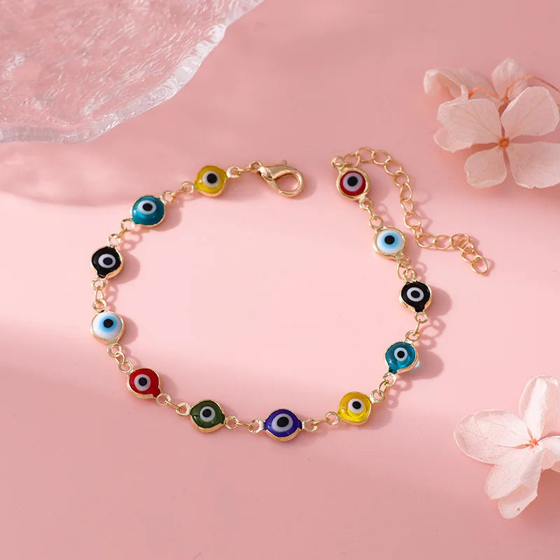 Jewelry Trend Fashionable Design Devil Eye Bracelet Retro And Simple Personality Oil Dripping Eye Bracelet Jewelry