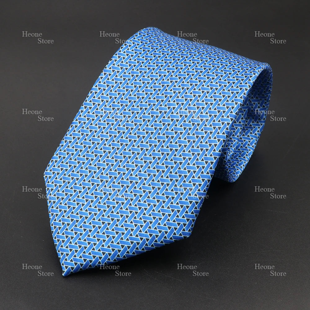 Super Soft Bohemian Silk Polyester Ties For Men Novelty Design Blue Light Color Wedding Office Business Gravata Printed Tie Gift