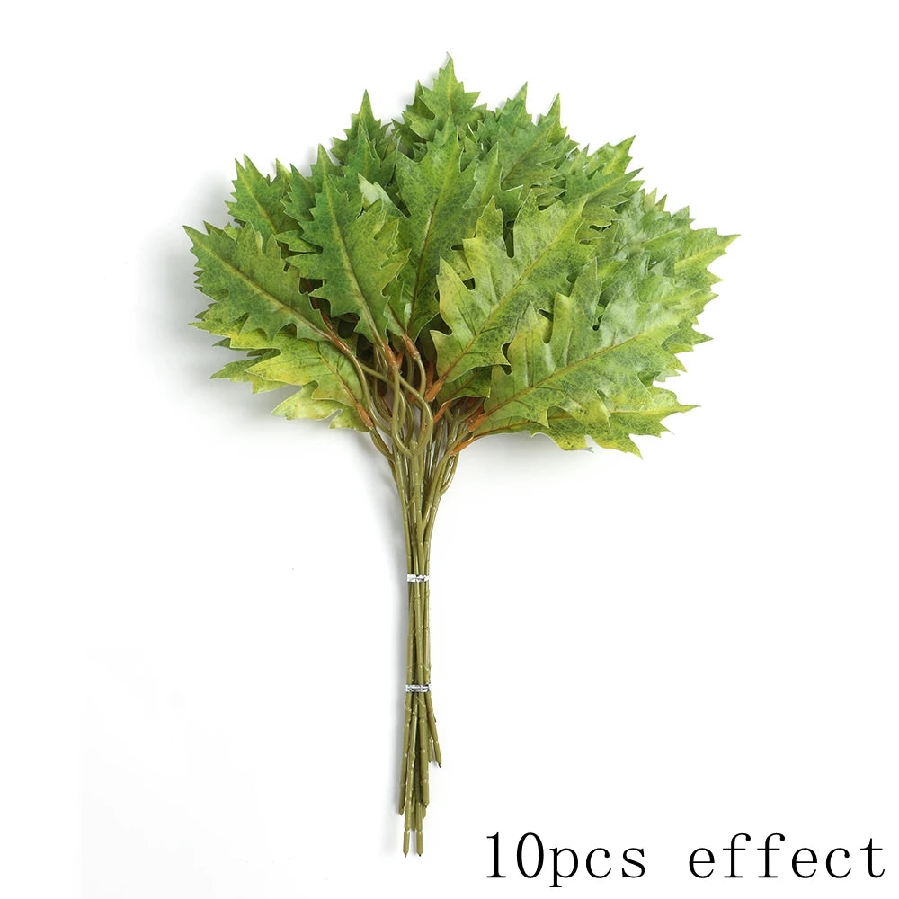 2/5pcs 40.5cm Plastic Artificial Green Leaves Bouquet For Wedding DIY Scrapbooking Decoration Mint Leaf Simulated plants Decor