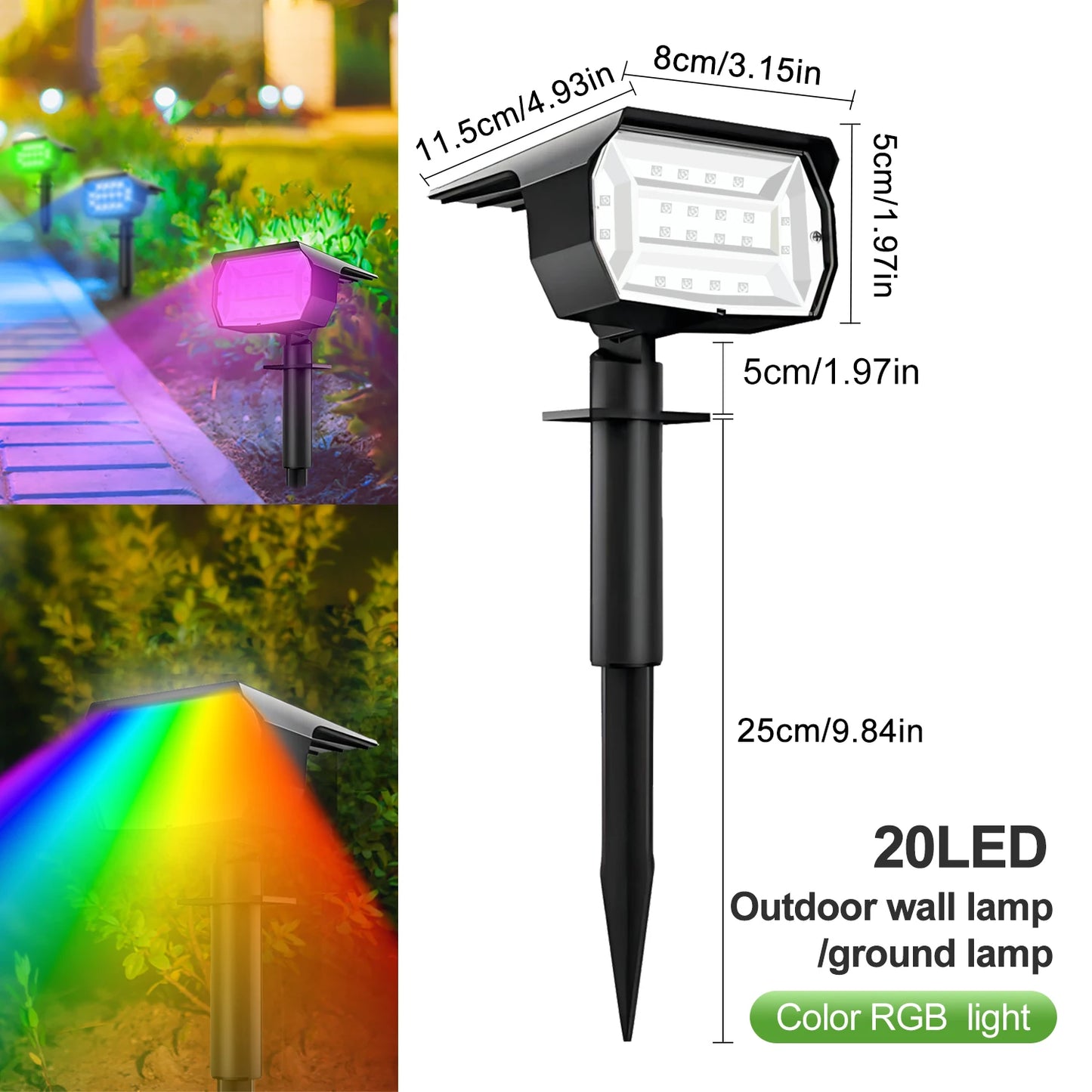 SolarBright: 72/68 LED Waterproof Solar Landscape Lights with 3 Modes