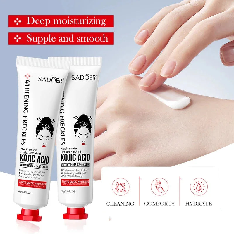 SADOER Kojic Acid Hand Cream MoisturizingAnti-chappingNourishingBrighteningHydrating Hand Creams Beauty Hands Skin Care Products - Surpriseshopper.com