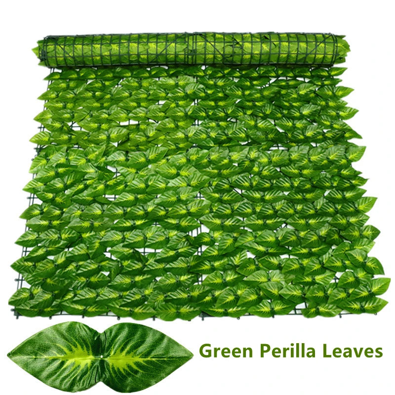 Artificial Leaf Fence Panels 4/3/2/1m Long  Faux Ivy Hedge Fake Leaves Privacy Fence  Garden Fence Balcony Terrace Patio Screen