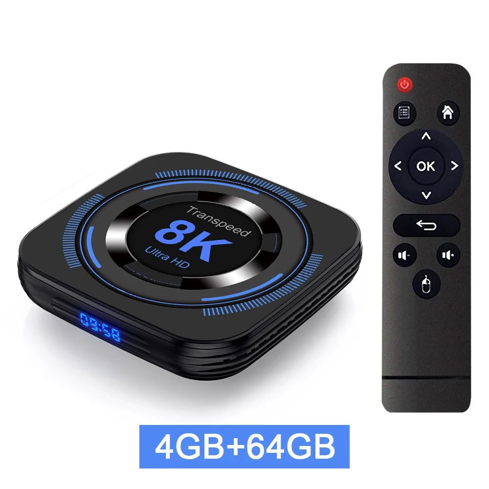 Transpeed Android 12 TV BOX Allwinner H618 Dual Wifi 32G64G Quad Core Cortex A53 Support 8K 4K BT Voice Media player Set top box - Surpriseshopper.com