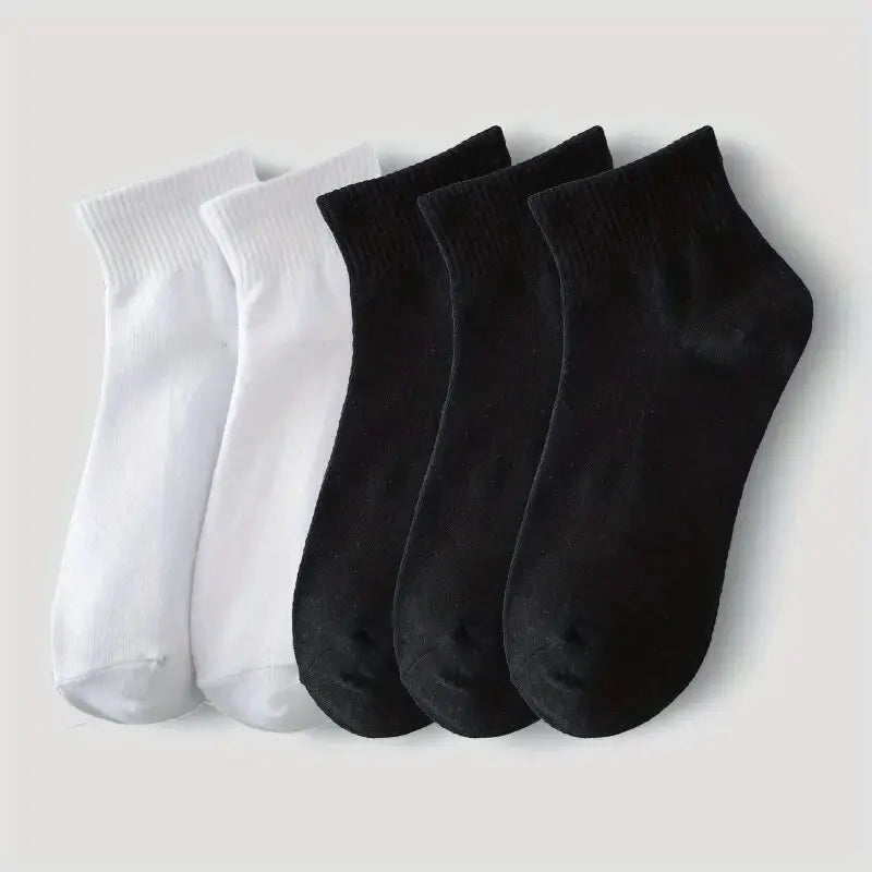 5 Pairs / Lot Men's High-Quality Socks New Styles Black And White Business Men Socks Comfort Breathable Spring Autumn For Male