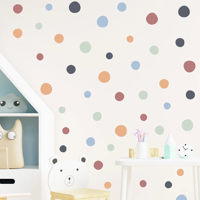 DotSplash: 60-Piece Irregular Polka Dot Wall Sticker Set