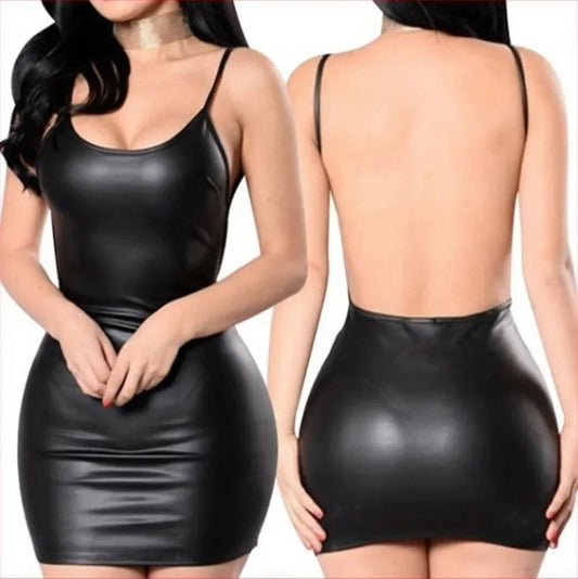 NightPulse: Ultimate Latex Wet Look Mini Dress – Your Showstopping Club Outfit