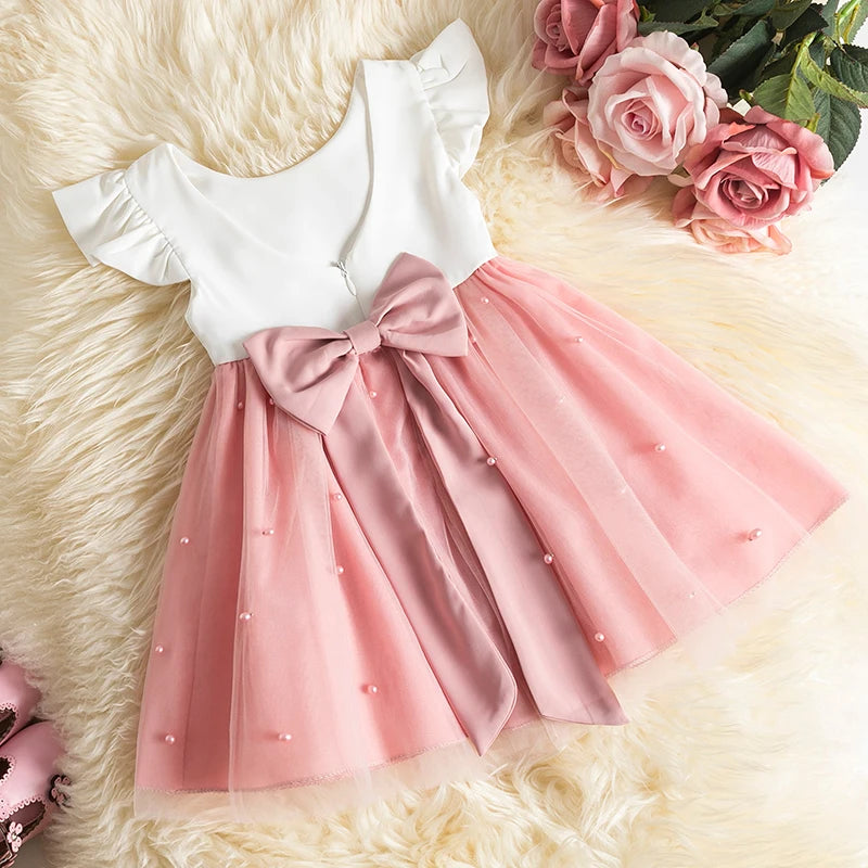 Toddler 12M-5Y Girl Lace Wedding Party Dress Kids Baby Tulle Birthday Princess Tutu Prom Child Christmas New Year Party Costume