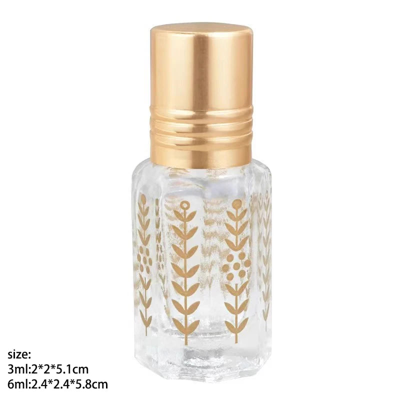 3ml 6ml Glass Roll on Bottle Mini Essential Oil Container Portable Sample Lip Oil Roller Bottle Empty Refillable Perfume Bottles