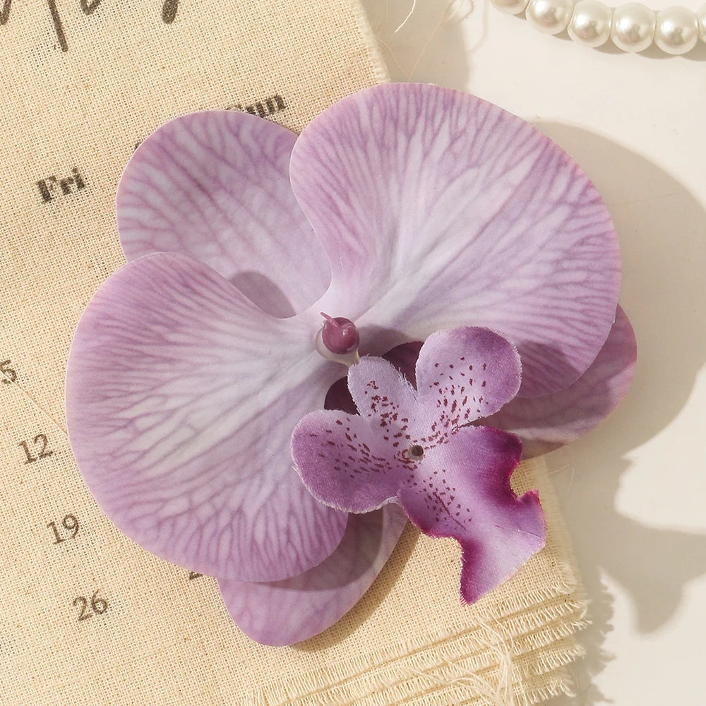 5/10pcs Phalaenopsis Artificial Butterfly Orchid 9.5CM Fake Flowers Heads Wedding Decoration for Home Room Decor Gift Accessory