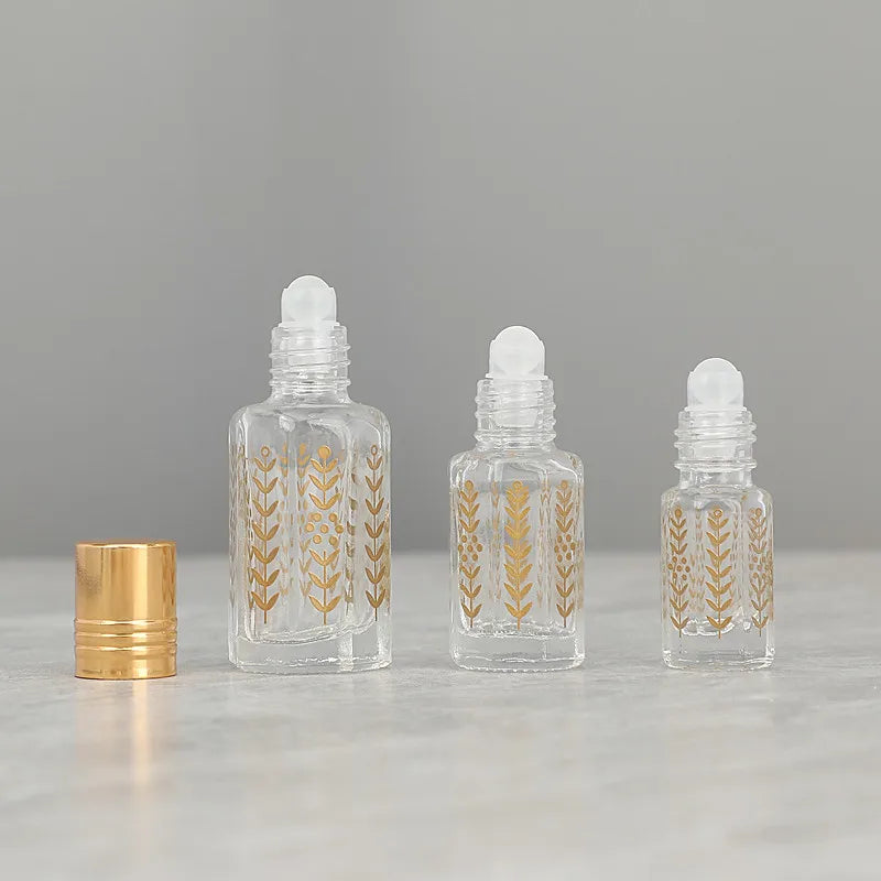 3ml 6ml Glass Roll on Bottle Mini Essential Oil Container Portable Sample Lip Oil Roller Bottle Empty Refillable Perfume Bottles