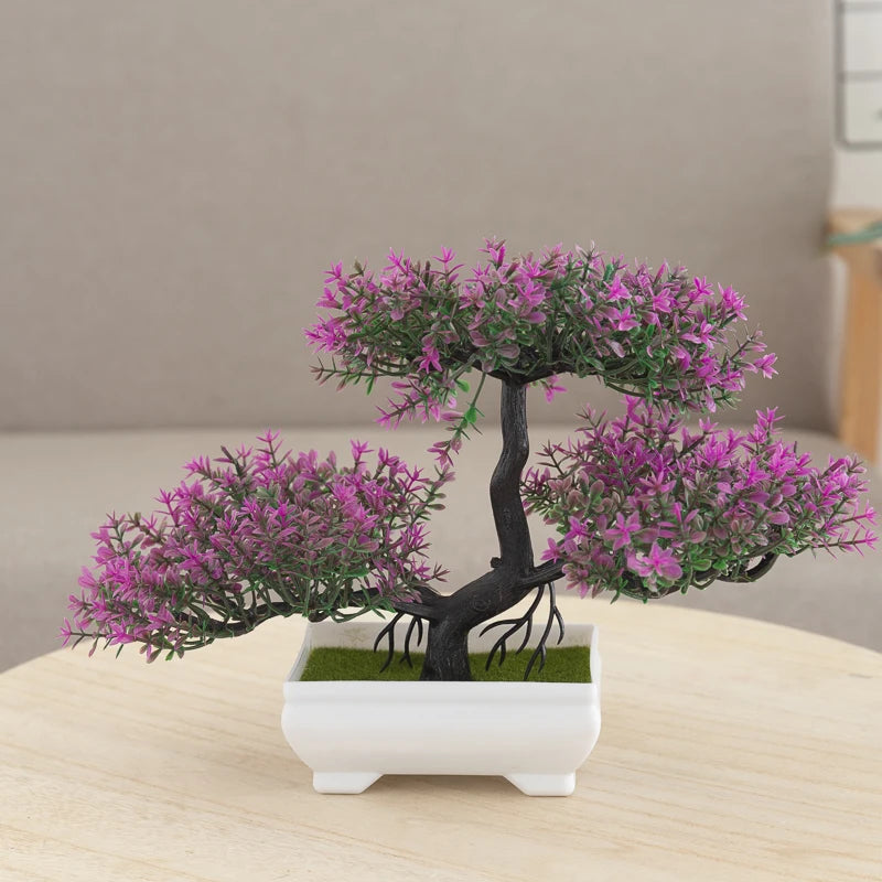 Artificial Plants Small Bonsai Tree Pot Fake Flowers Potted Ornaments For Vase Home Room Table Wedding Decoration Garden Decor