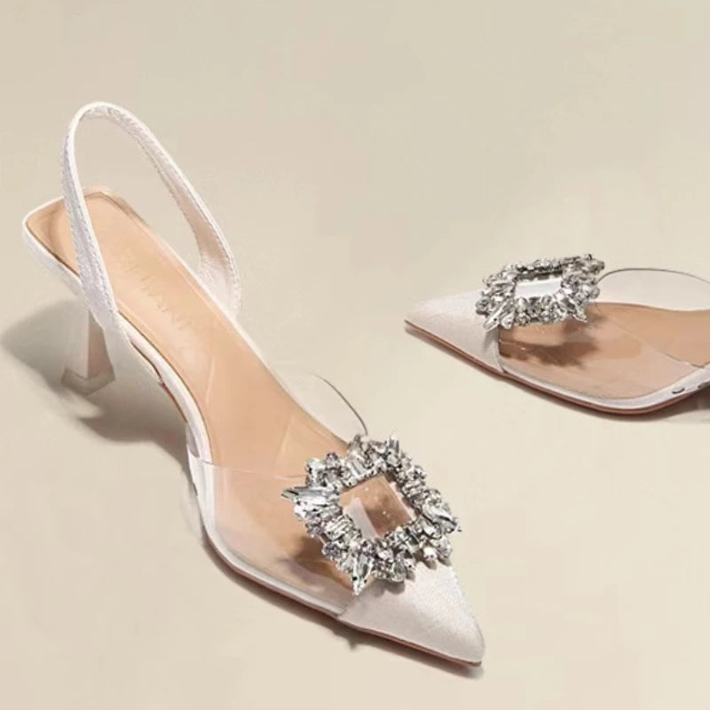 Sexy Crystal Glow: Transparent Elegance Heels