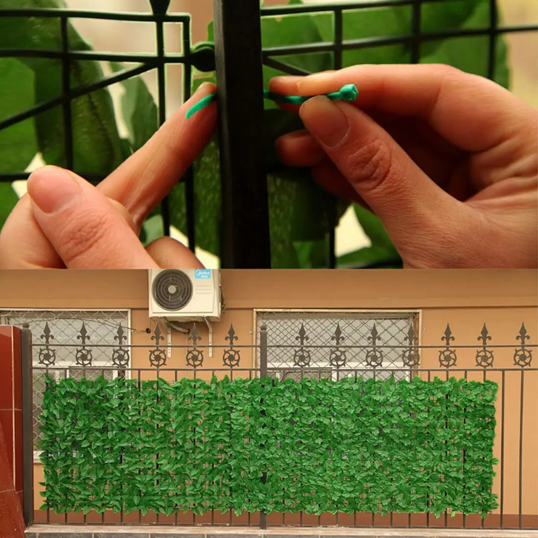 Artificial Leaf Fence Panels 4/3/2/1m Long  Faux Ivy Hedge Fake Leaves Privacy Fence  Garden Fence Balcony Terrace Patio Screen