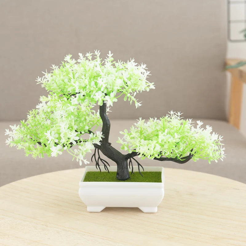 Artificial Plants Small Bonsai Tree Pot Fake Flowers Potted Ornaments For Vase Home Room Table Wedding Decoration Garden Decor