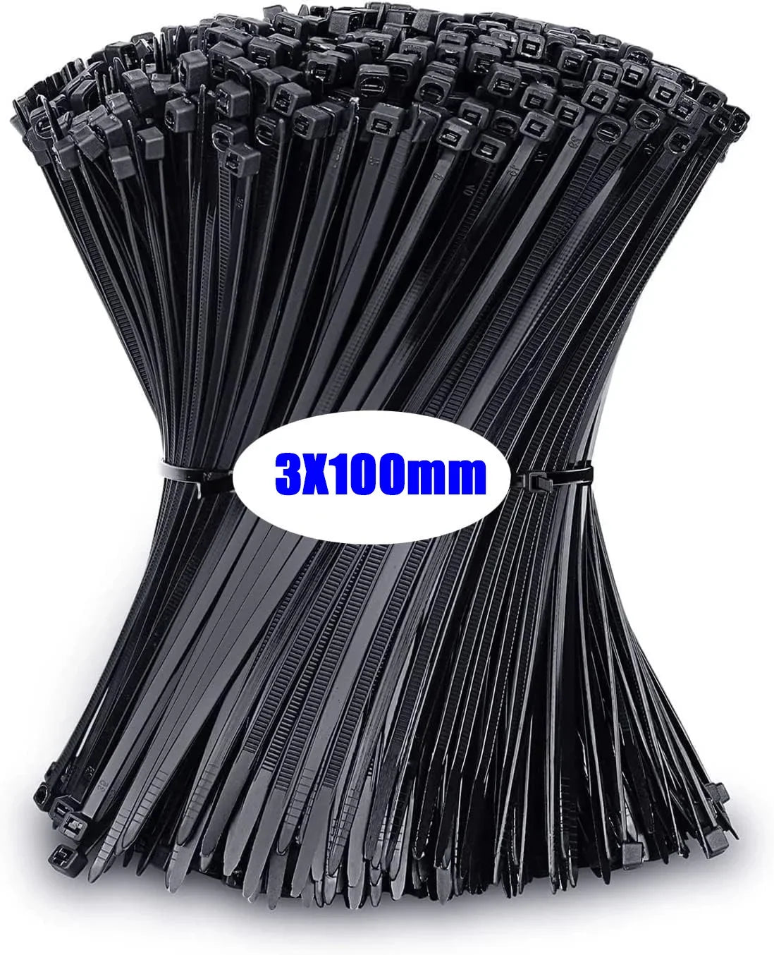 500/100Pcs Plastic Nylon Cable Ties Self-locking Cord Ties Straps Adjustable Cables Fastening Loop Home Office Wire Zip Ties