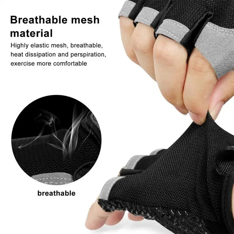 Half Finger Cycling Gloves Men Women Anti Slip Shock Breathable Summer Bicycle Gloves Fingerless Sports Gym Training Bike Gloves