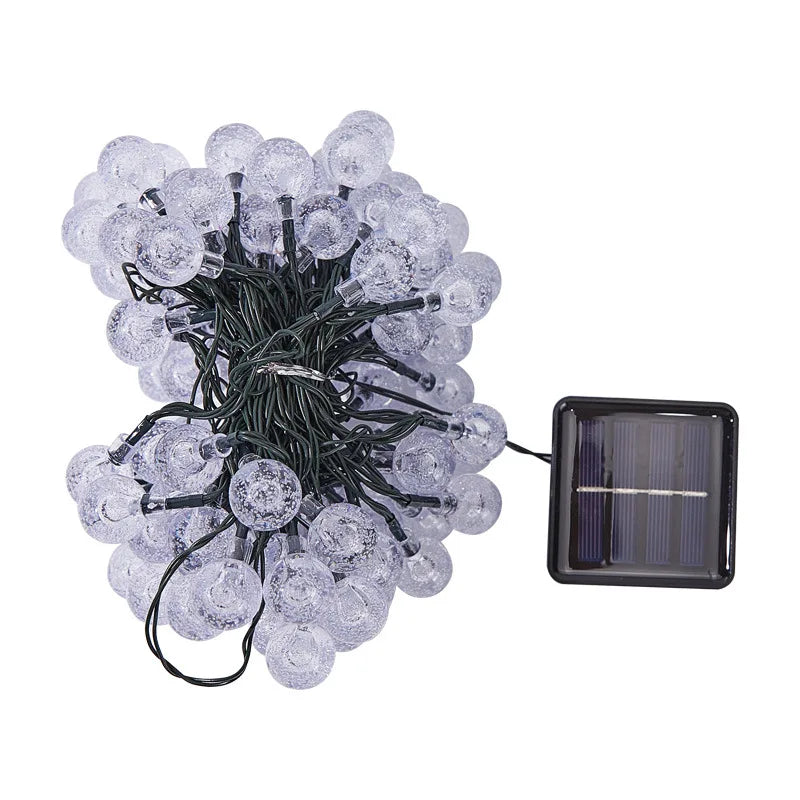 Solar Bubble Balls Lamp String Lights Outdoor Water Drops Outdoor Waterproof Orb Christmas Lights Patio Holiday Party - Surpriseshopper.com