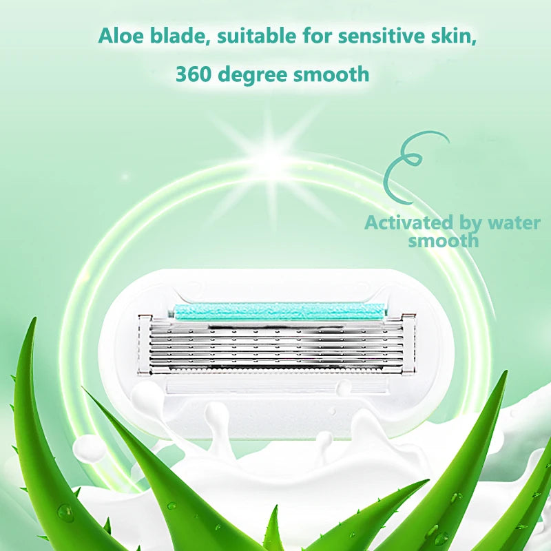 Gillette Venus Razor Blades Aloe 5 Layers Shaving Blades Suit for All Venus Holders Suitable for Sensitive Skin with Soap Bar - Surpriseshopper.com