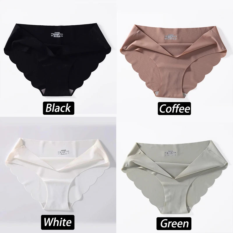 4PCS/Set Seamless Silk Briefs Sexy Panties For Women