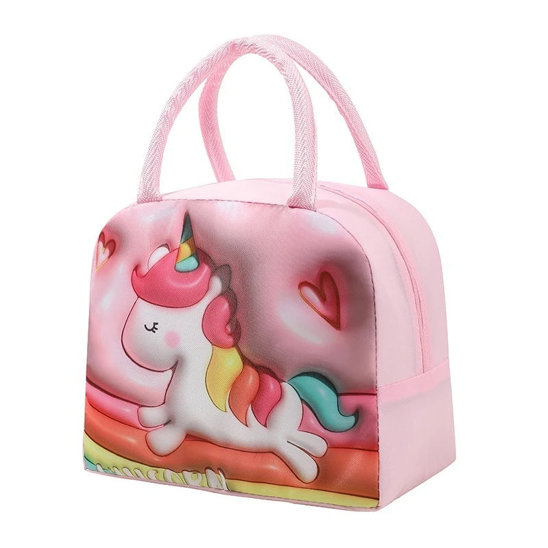 Cartoon Lunch Bag Portable Insulated Thermal Heat Children's Bento Bag Picnic Tote Kid School Lunch Box Bags Cooler Ice Pack New