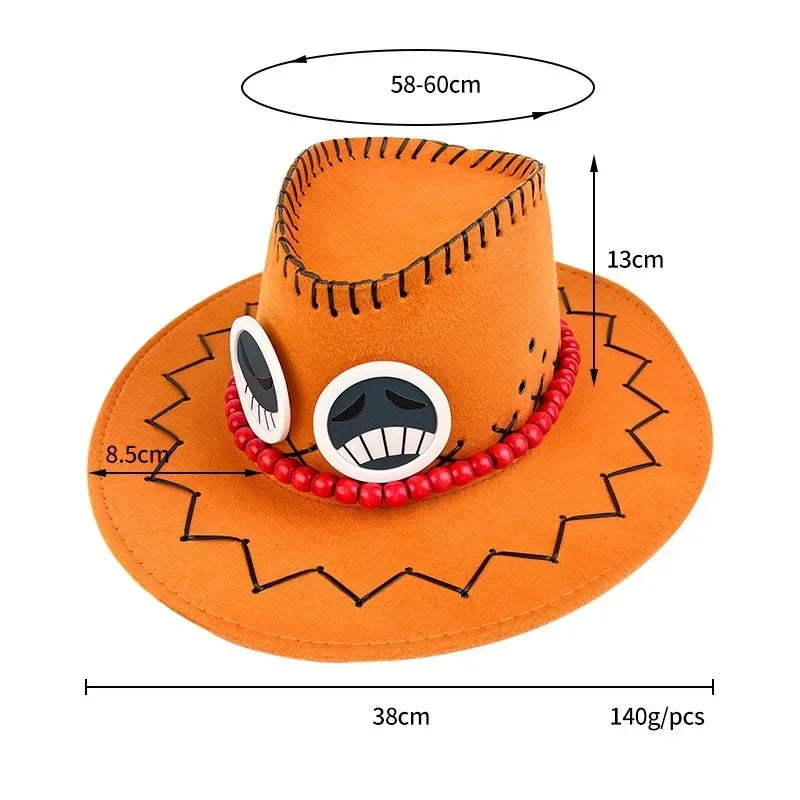 Boy Girl One Piece Cap D Ace Hats Cosplay Cowboy Cap for Men Women Children Pirates Cap Hats Toys for Kids Adult Christmas Gift