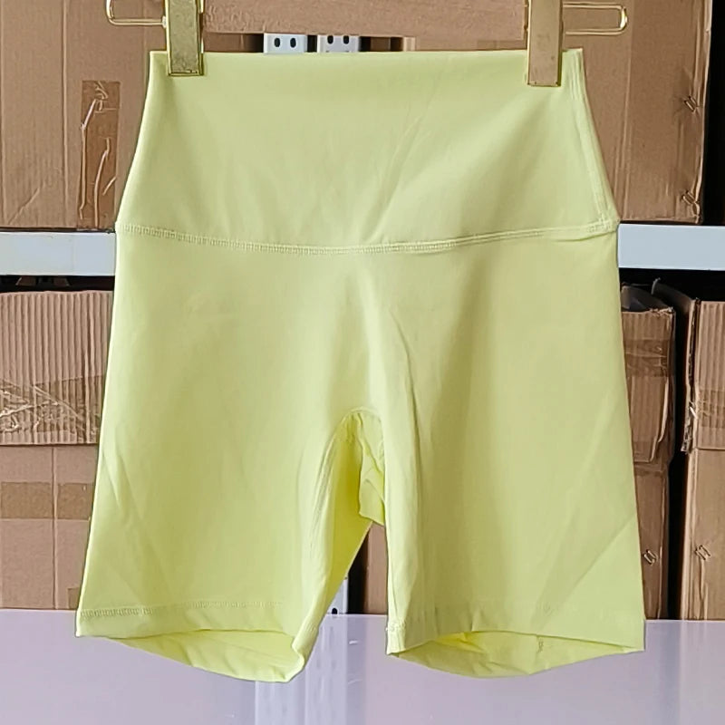 Women Sports Shorts High Waist Yoga Shorts Slim Fit Butt Lift Gym Running High Elastic Nylon Shorts Surpriseshopper.com