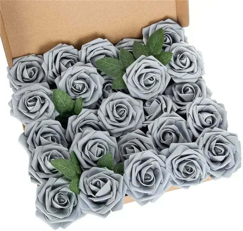 10/25/50Pcs Artificial Rose Flowers Foam Fake Flowers Roses for DIY Wedding Bouquets Party Home Decor Garden Decoration