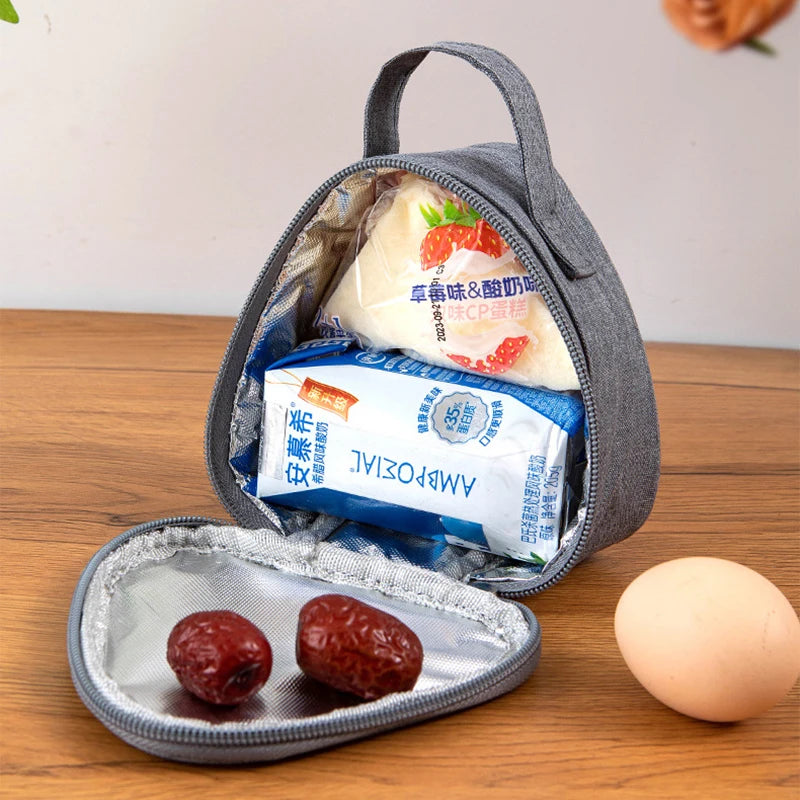 1pc Triangle Rice and Vegetable Roll Bag, Portable, Can Hold 2 Rice and Vegetable Roll Insulation Breakfast Bags