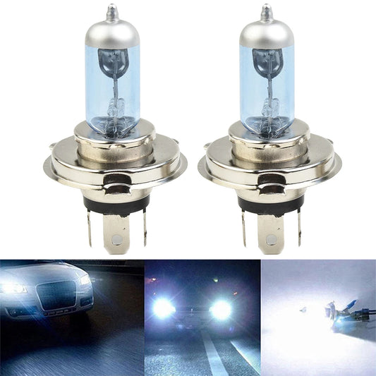 2pcs H4 100W 4500K Car Xenon Gas Halogen Headlight 12V Super Bright Lamp Bulbs Blue Shell Automobile Daytime Running Lights