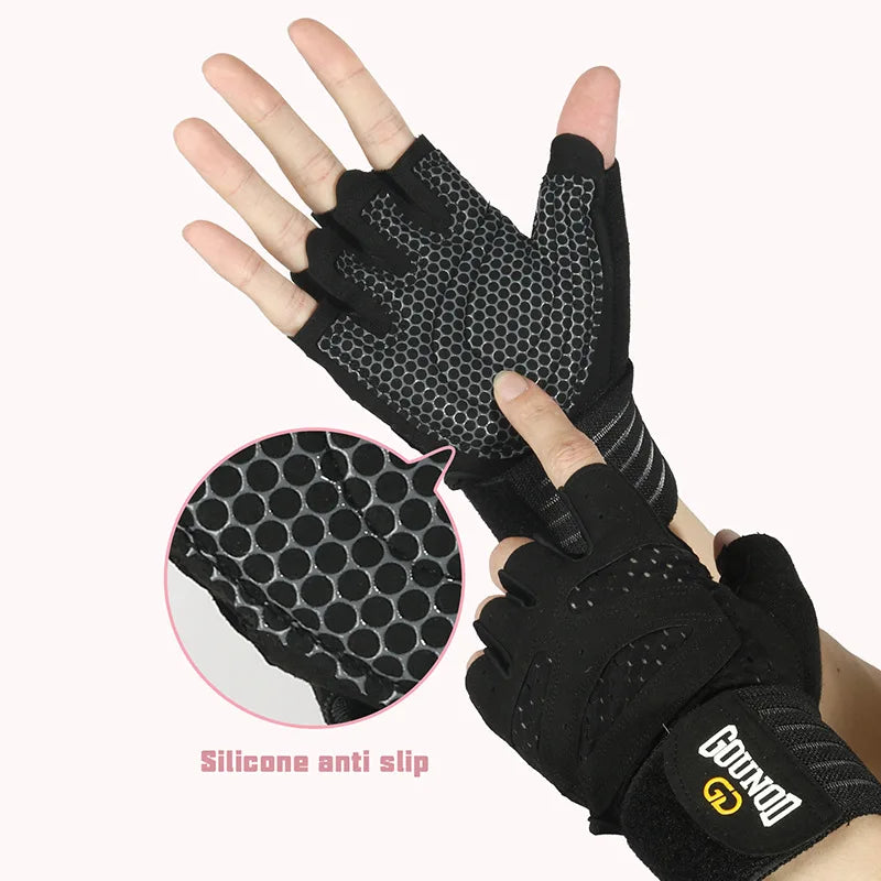 GOUNOD: Breathable Anti-Slip Weightlifting Gloves with Wristband Support