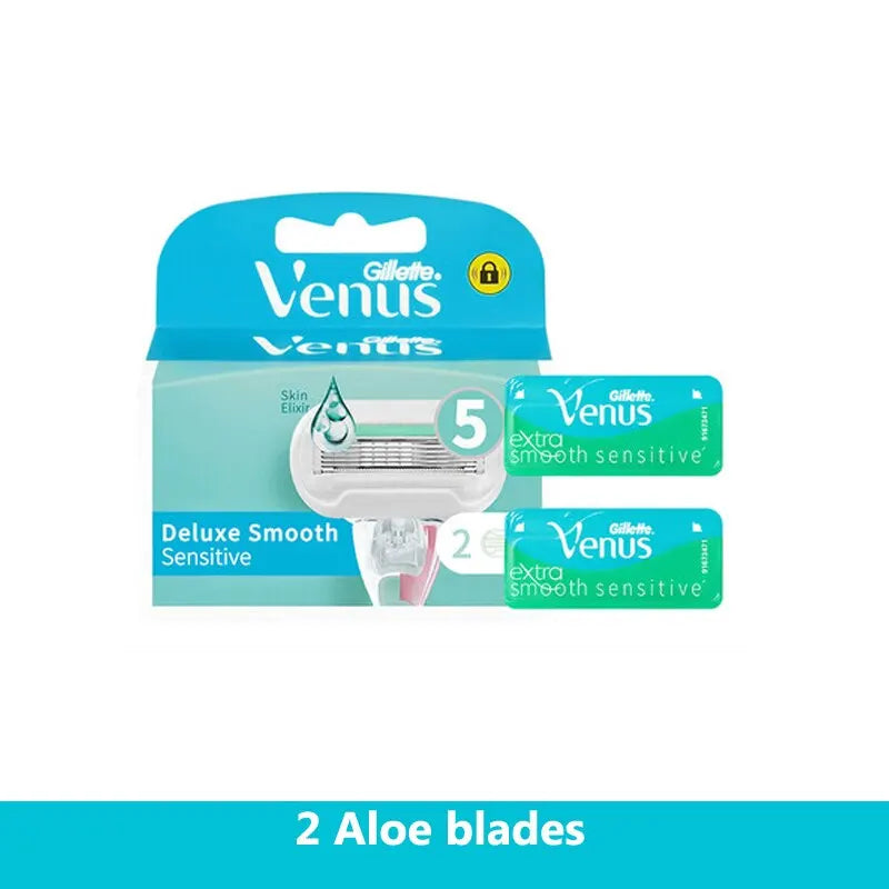 Gillette Venus Razor Blades Aloe 5 Layers Shaving Blades Suit for All Venus Holders Suitable for Sensitive Skin with Soap Bar - Surpriseshopper.com