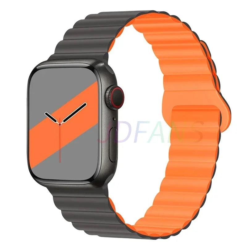 Magnetic Strap For Apple Watch Bands 45mm 38mm 49mm 40mm 42mm 41mm Silicone Sport Bracelet iWatch Series ultra 9 6 5 7 8 se 44mm - Surpriseshopper.com